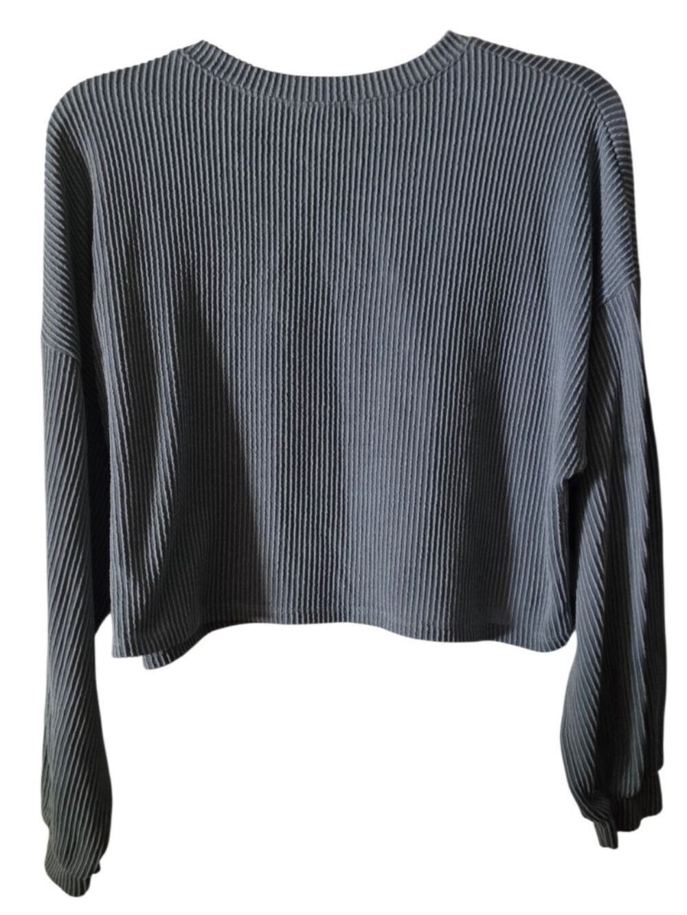 Bohme Long Sleeve Ribbed Cropped Top Size Small - Picture 3 of 4